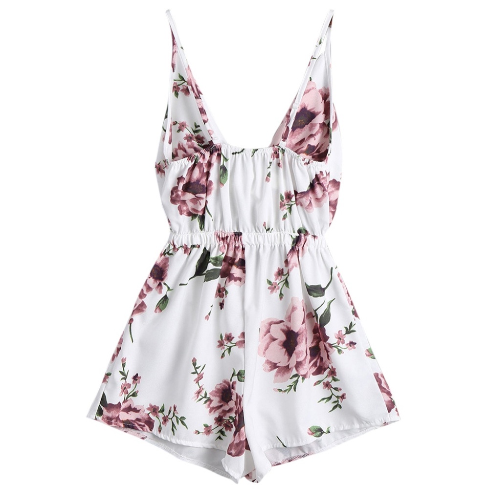 LAST1! XL Floral Bow Tie Front Girly Girl Romper - Picture 3 of 8
